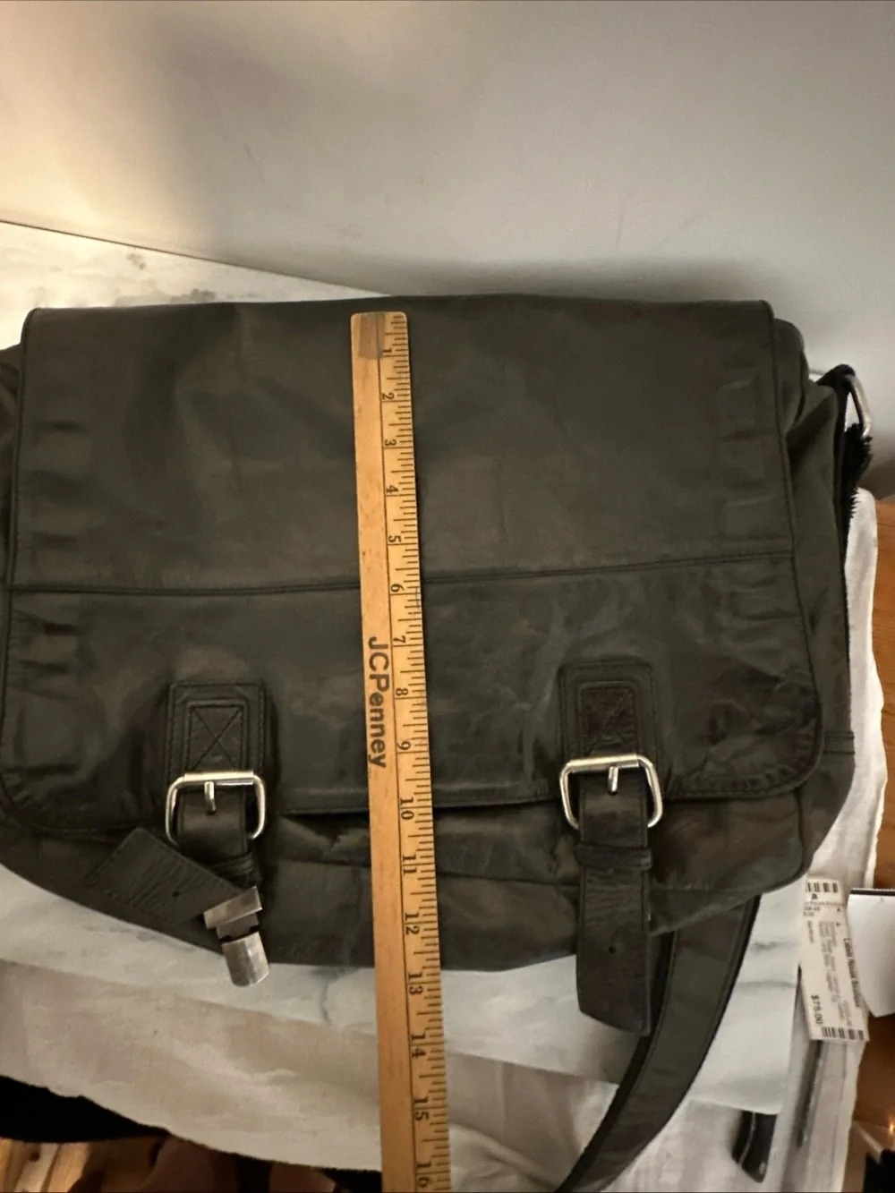 Fossil messenger crossbody bag laptop office vintage